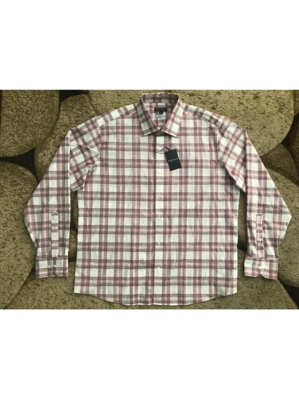 Peter Millar Crown Crafted L/S Button Up Shirt Mens M Plaid Red Pear NWT $250